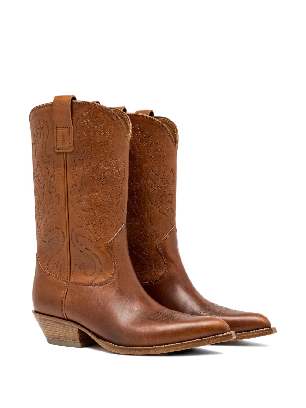 Buttero embroidered leather boots Bruin