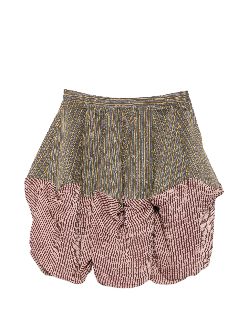 Kiko Kostadinov stripe-pattern bubble-hem mini skirt - Grigio