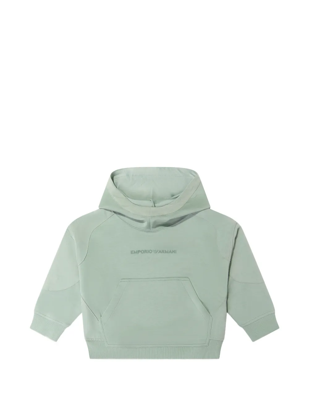 Emporio Ar i Kids Jersey hoodie met logo-reliëf Groen