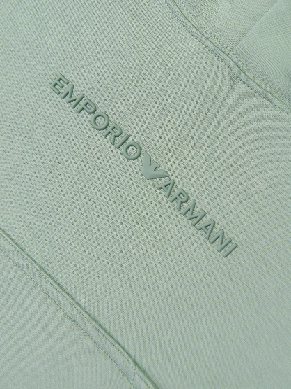 Emporio Armani Kids Jersey hoodie met logo-reliëf Groen