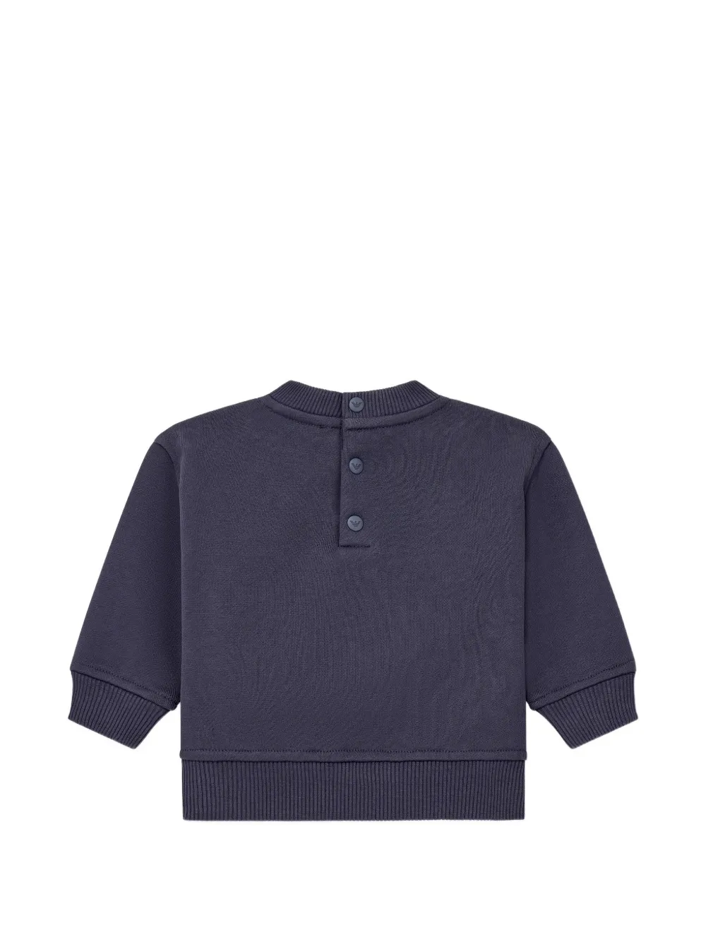 Emporio Armani Kids Sweater met logo-patch en knoopsluiting Blauw