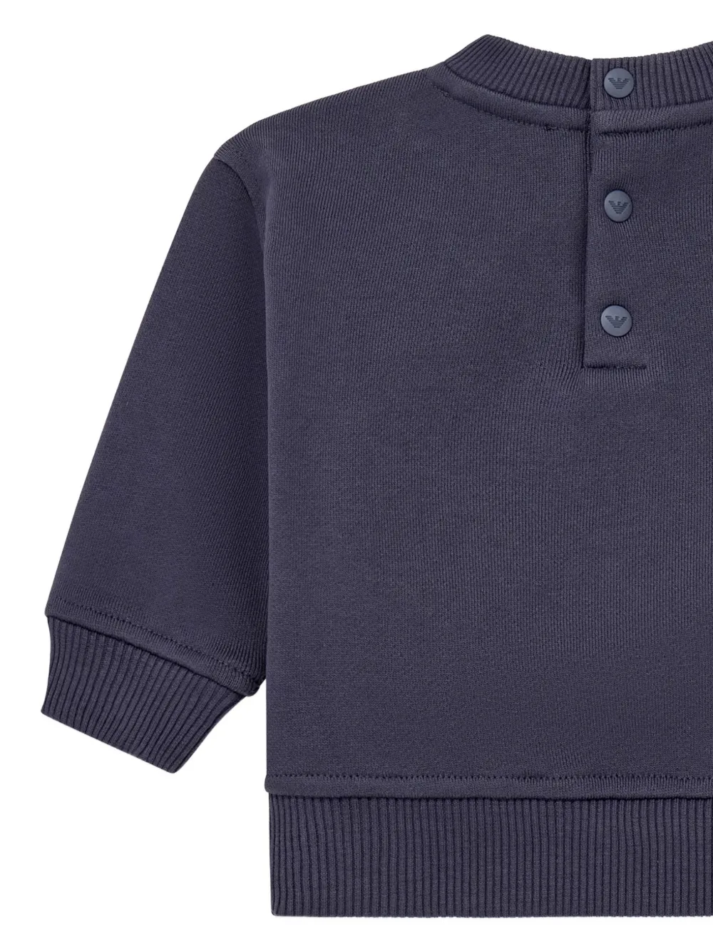 Emporio Armani Kids Sweater met logo-patch en knoopsluiting Blauw