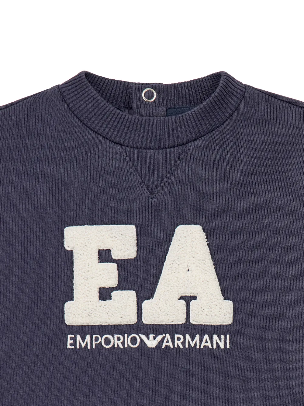 Emporio Armani Kids Sweater met logo-patch en knoopsluiting Blauw