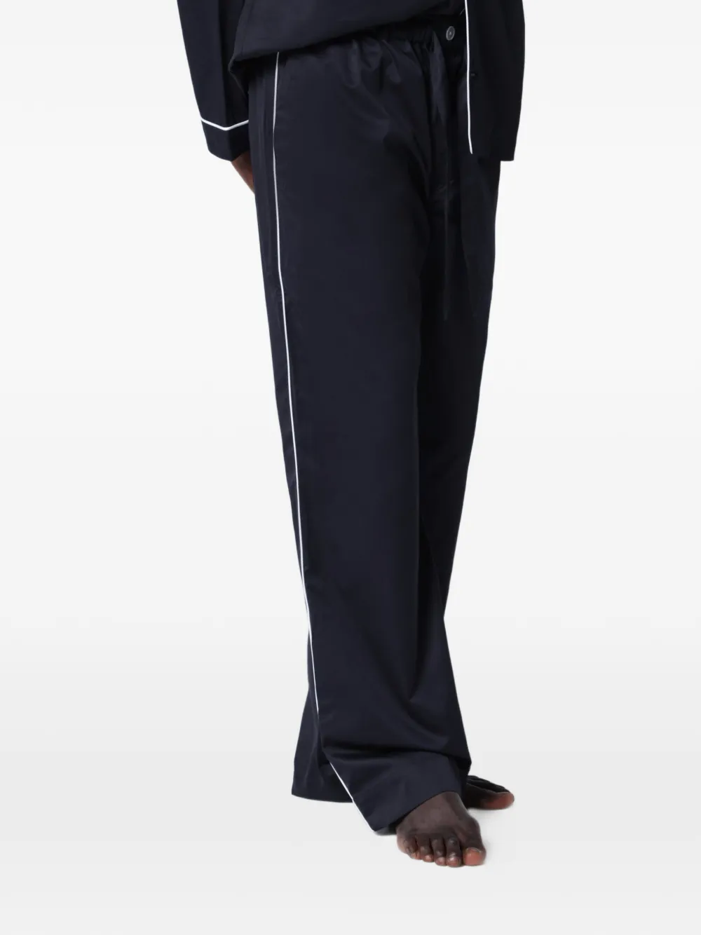 TEKLA Pyjamabroek met afwerking Blauw