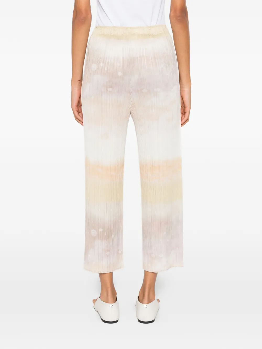 Pleats Please Issey Miyake Pleats Please broek met tie-dye Beige