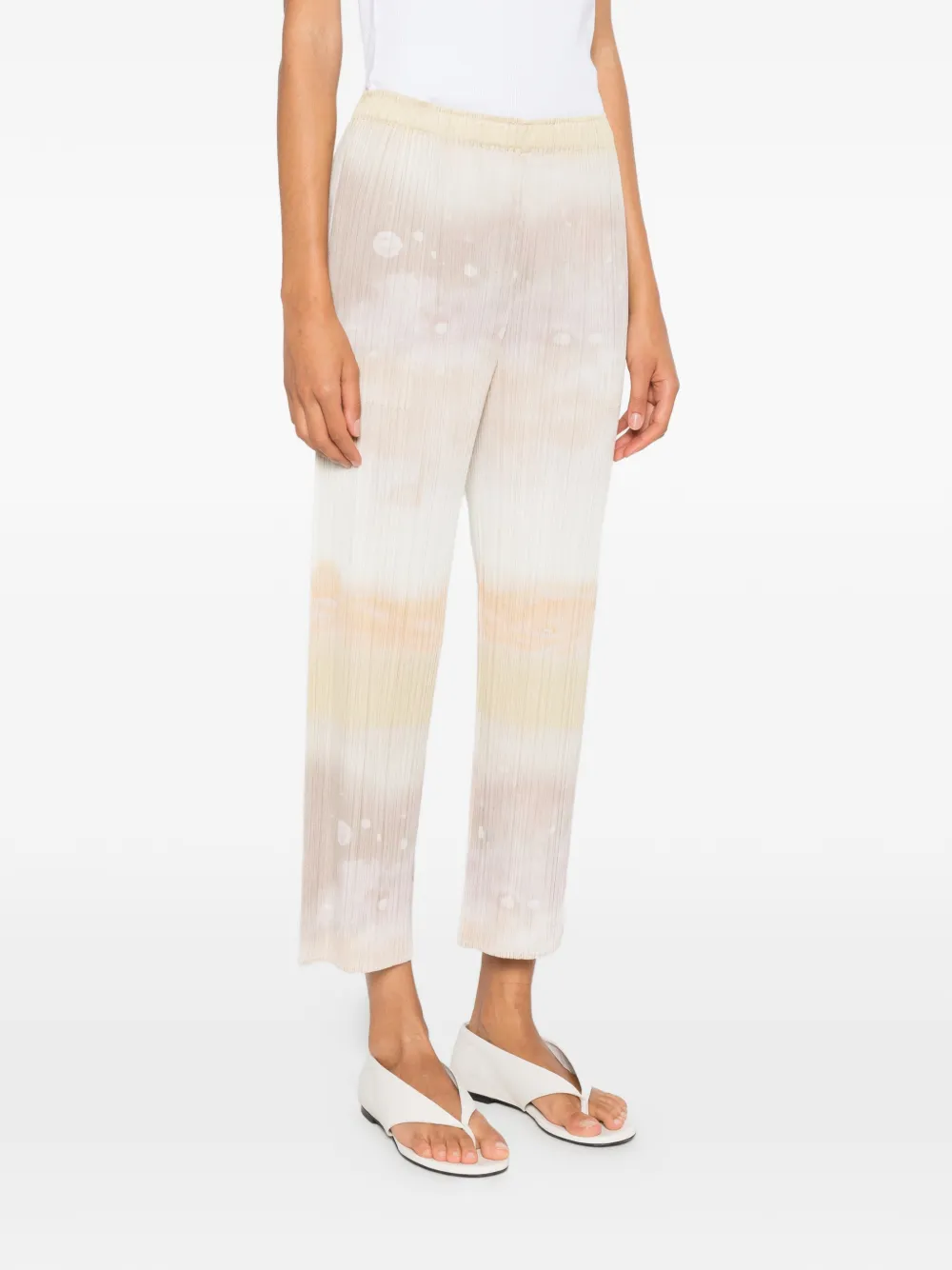 Pleats Please Issey Miyake Pleats Please broek met tie-dye Beige