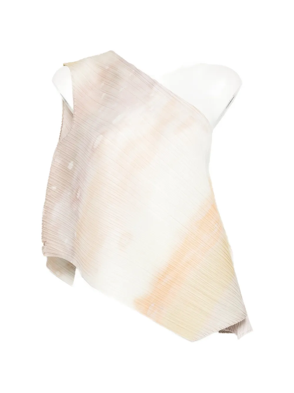 Pleats Please Issey Miyake one-shoulder pleated top - Toni neutri