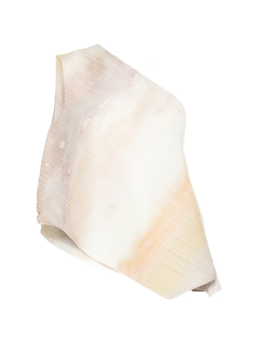 Pleats Please Issey Miyake one-shoulder pleated top - Neutrals