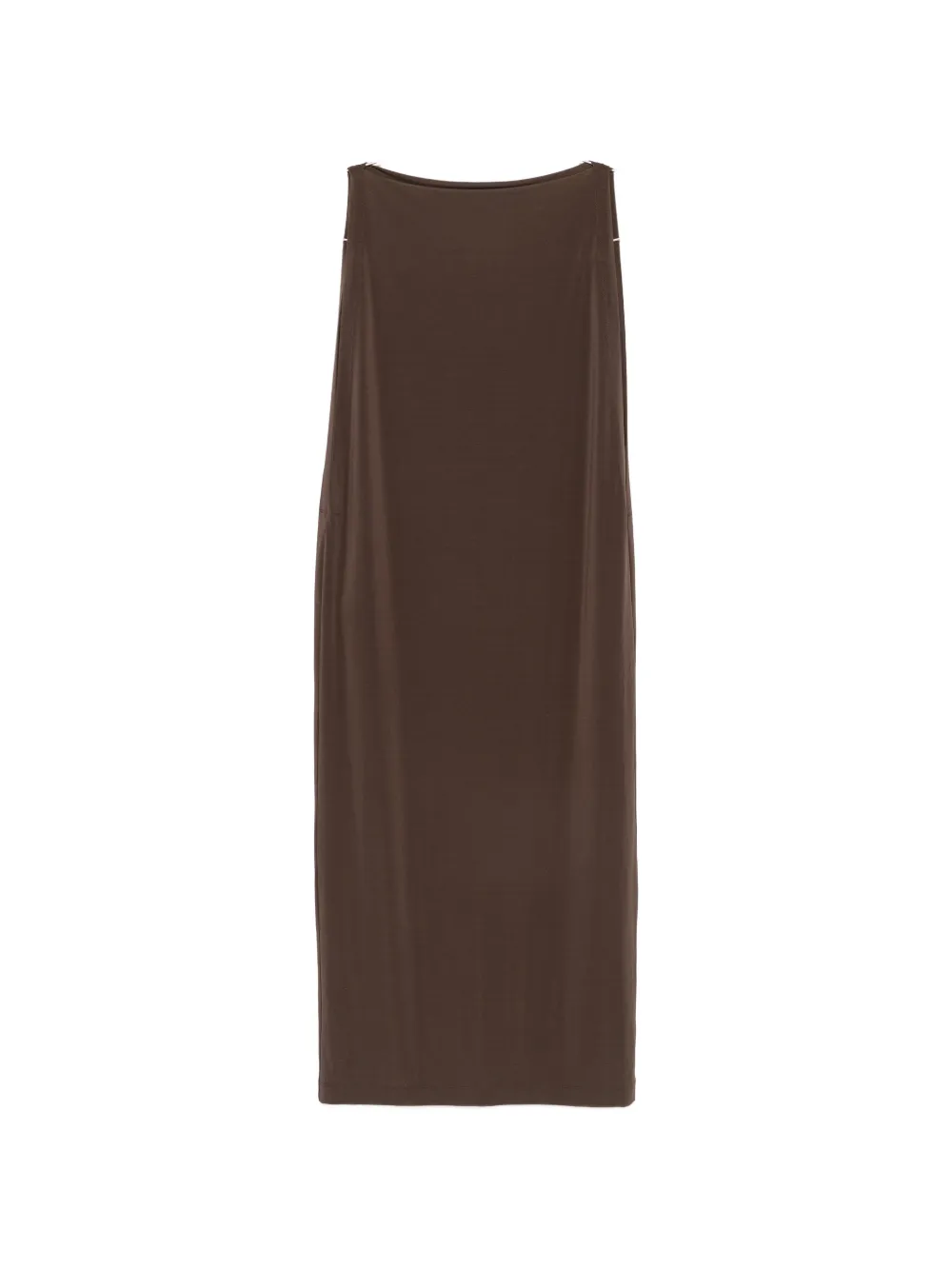 Issey Miyake sleeveless boat-neck dress - Marrone