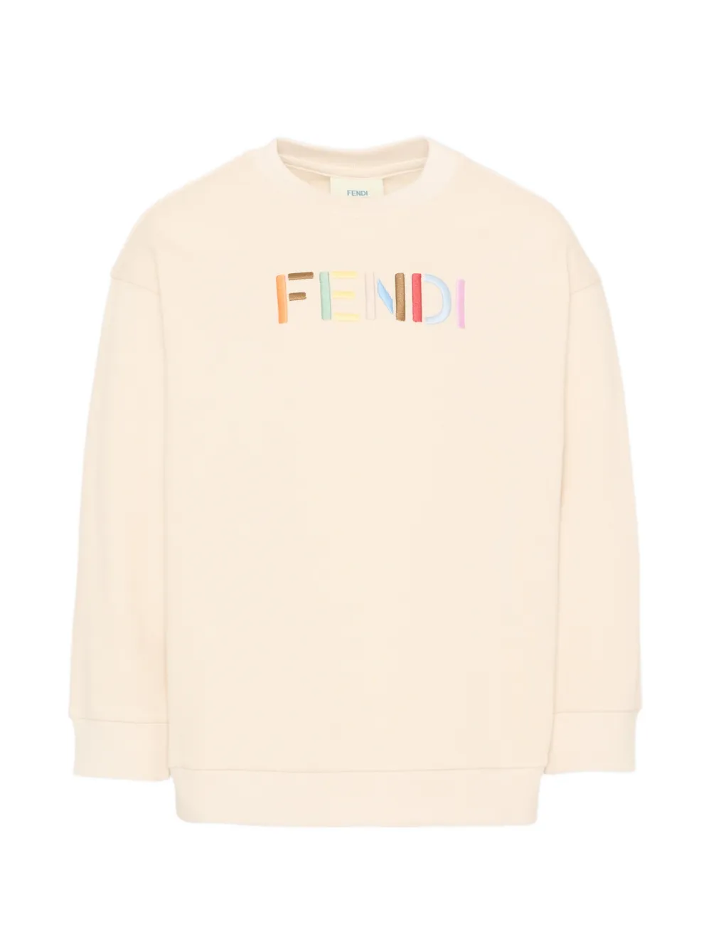 Fendi Kids logo-embroidered sweatshirt - Toni neutri