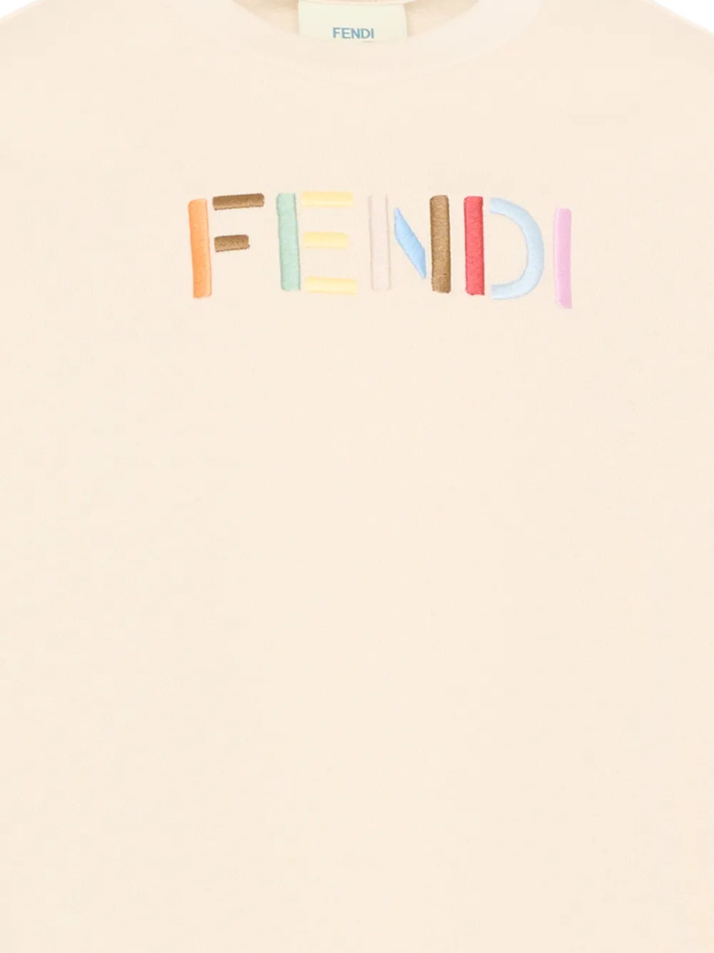 Fendi Kids Sweater met geborduurd logo Beige