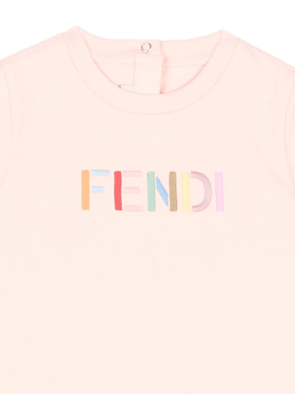 Fendi Kids T-shirt met geborduurd logo Roze