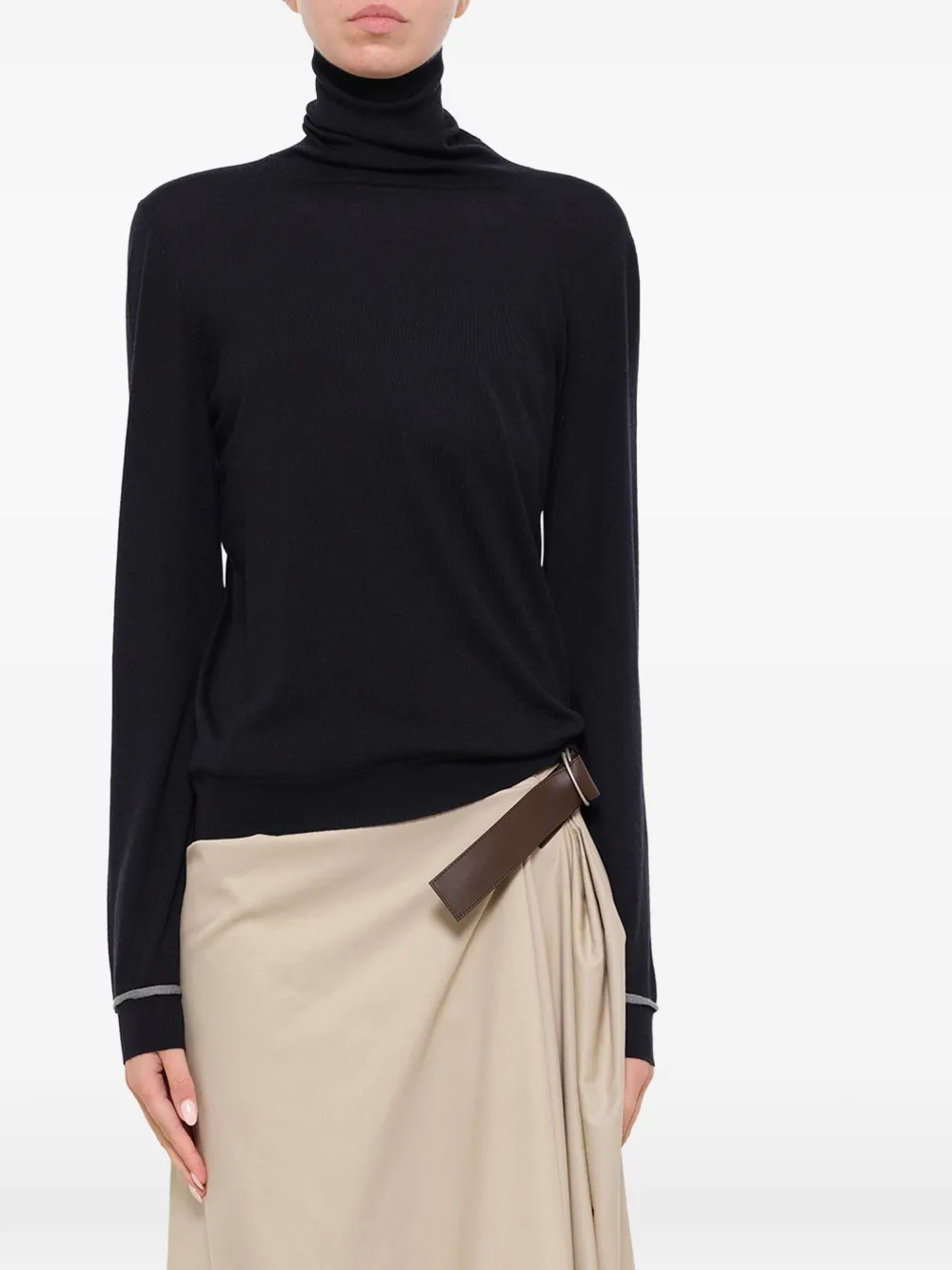 LOEWE piped-trim turtleneck sweater