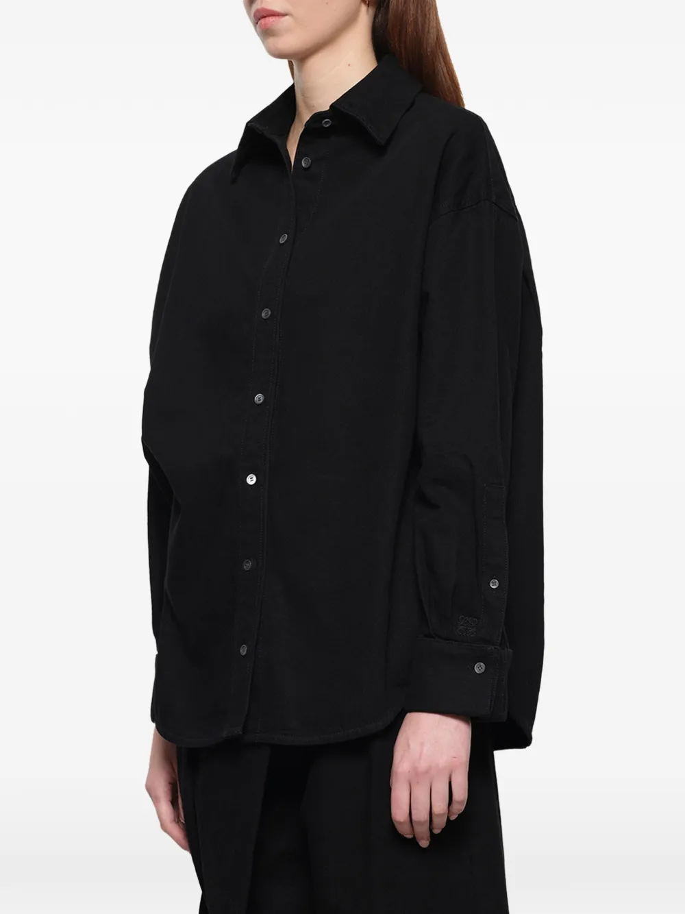 LOEWE Gewikkelde blouse met lange mouwen Zwart