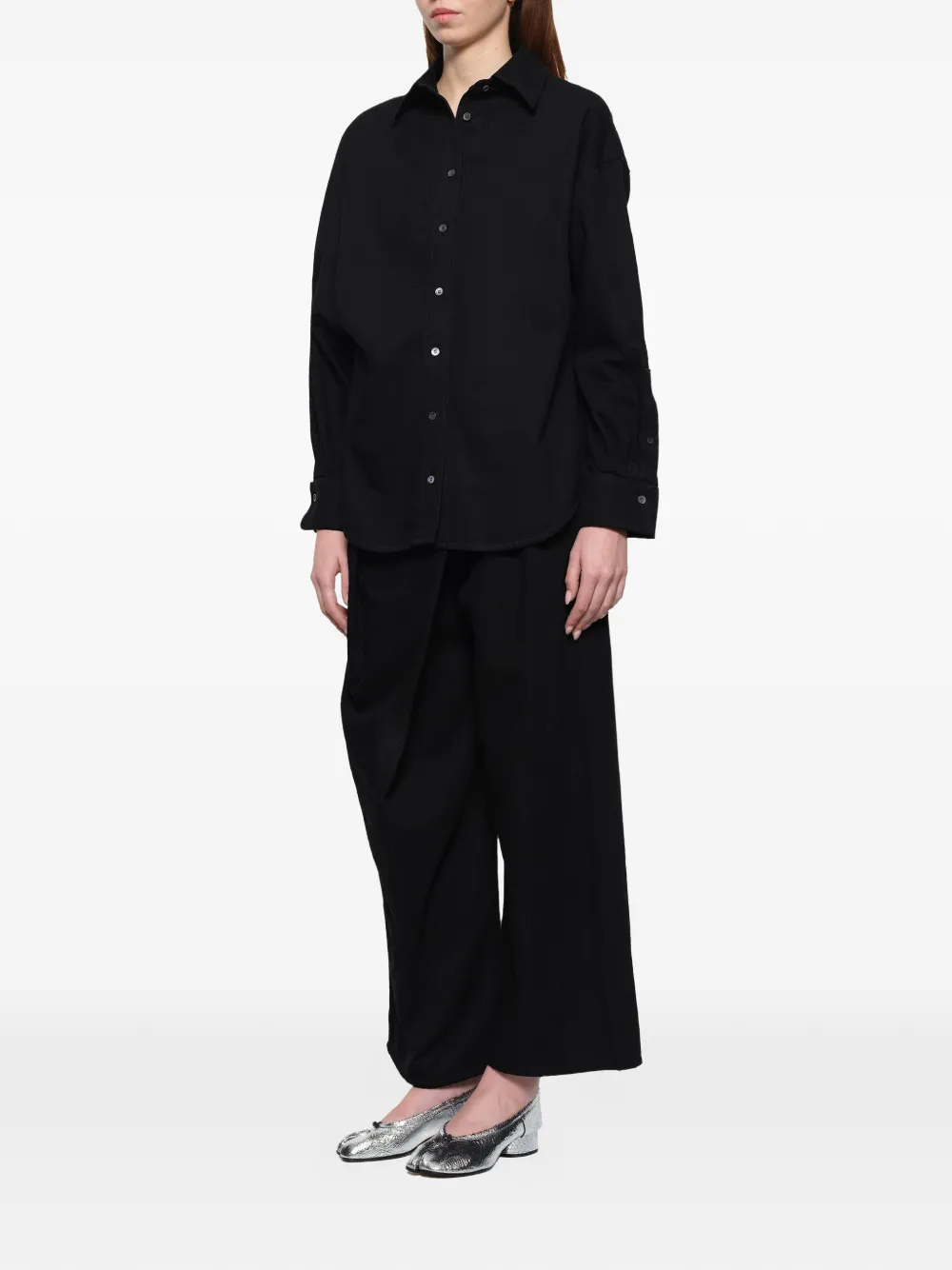 LOEWE Gewikkelde blouse met lange mouwen Zwart
