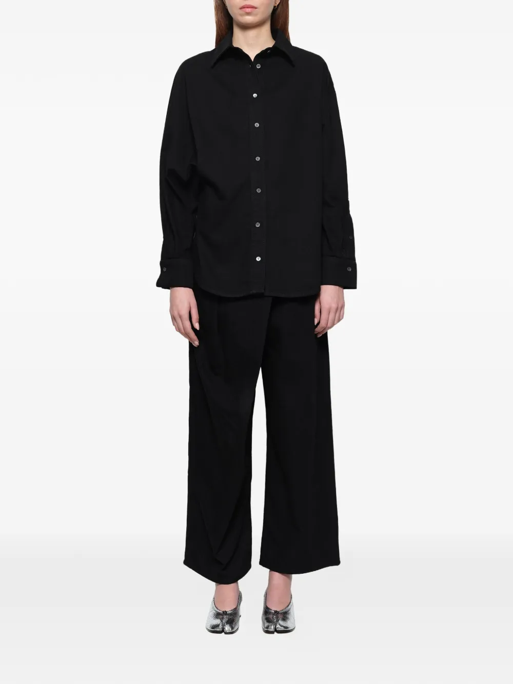 LOEWE Gewikkelde blouse met lange mouwen Zwart