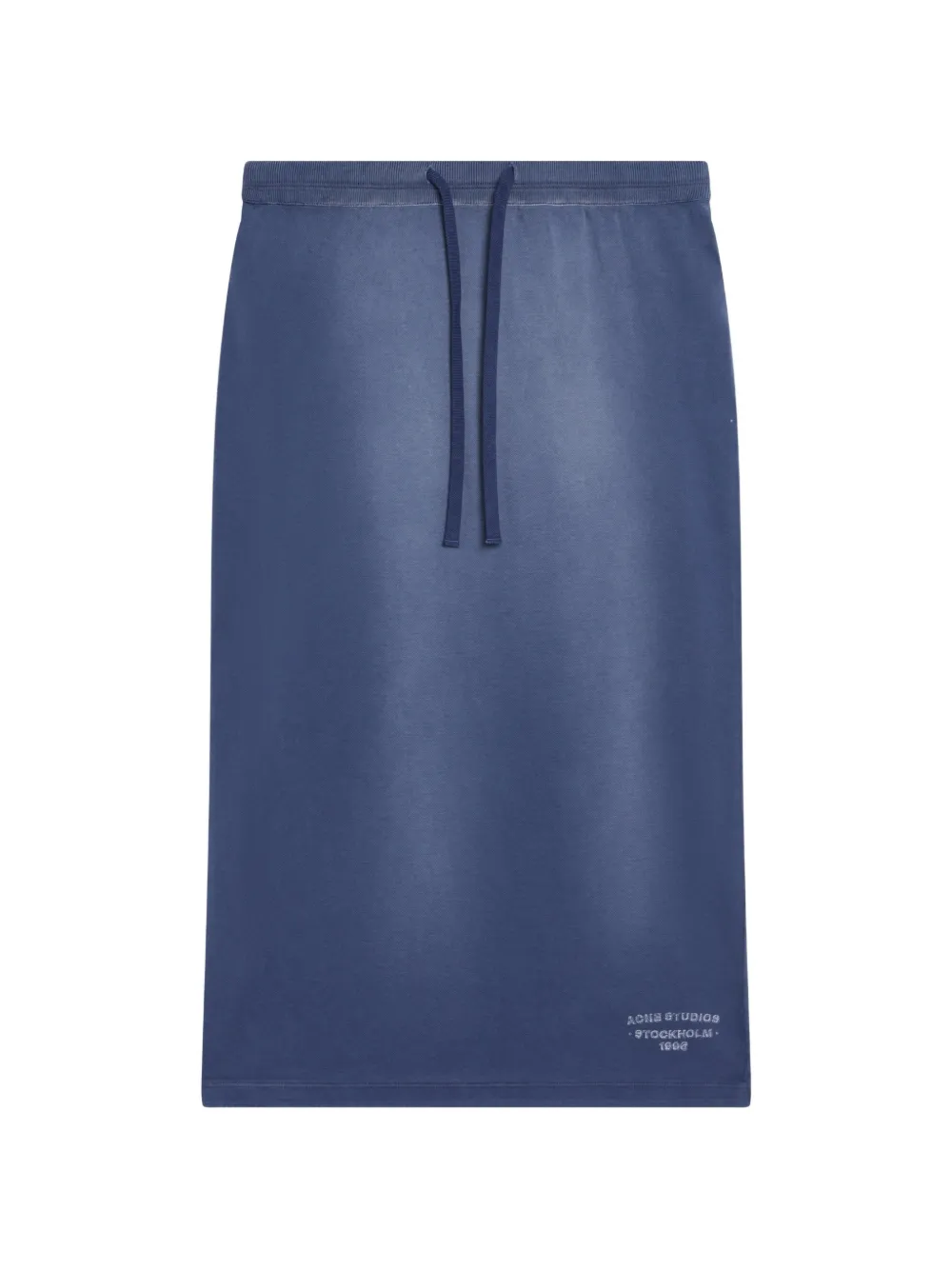 Acne Studios drawstring logo-print midi skirt - Blu
