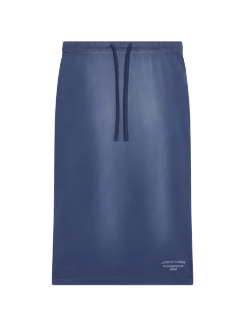 Acne Studios drawstring logo-print midi skirt