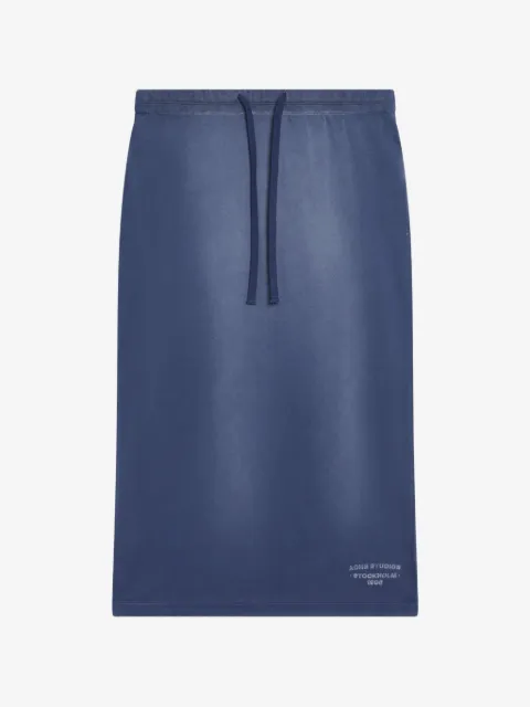 Acne Studios drawstring logo-print midi skirt