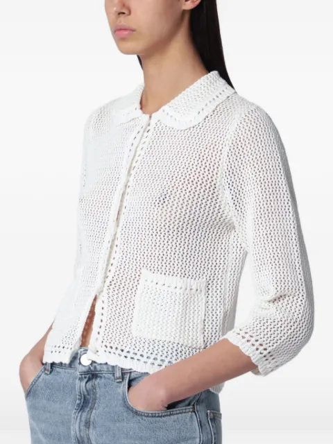 DUNST collared crochet-knit cardigan