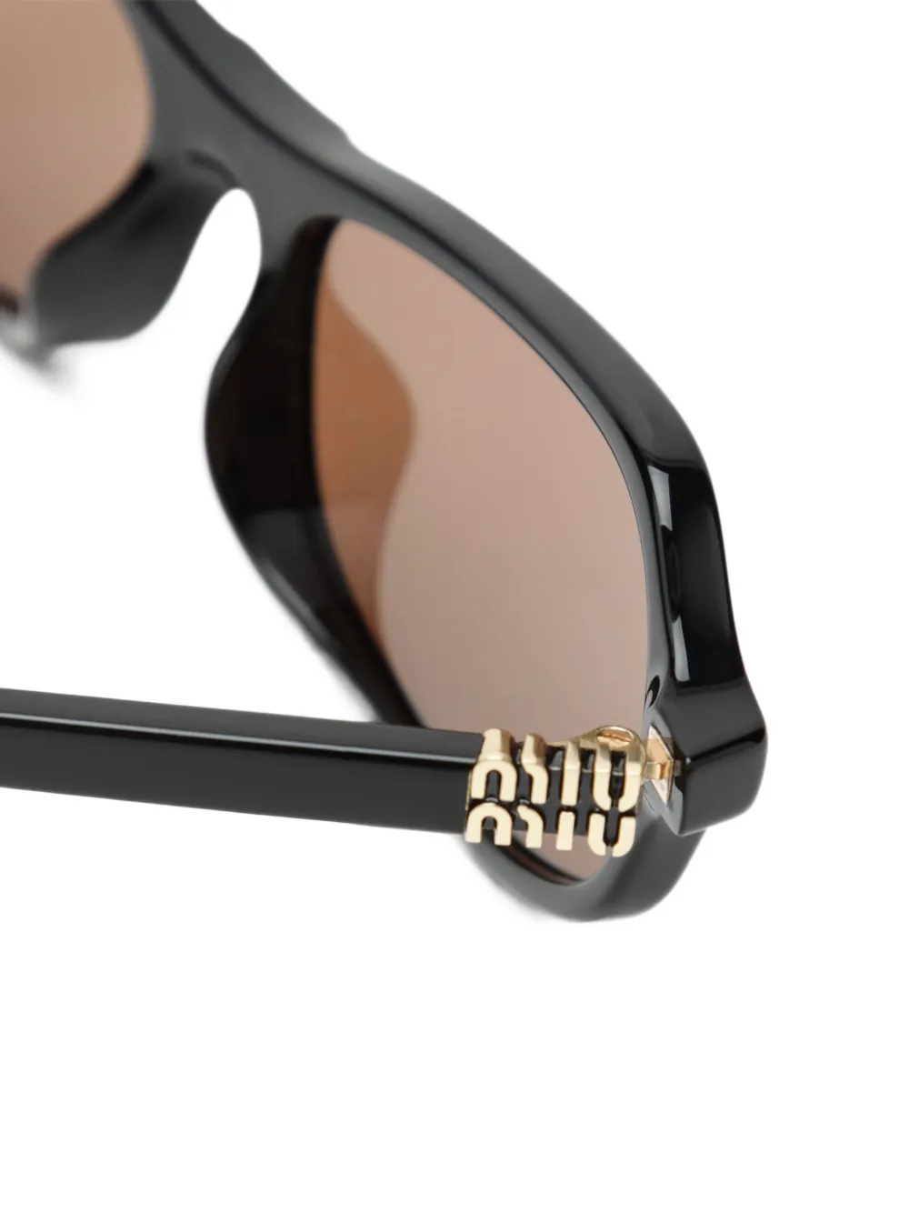 Miu Eyewear Zonnebril met rechthoekig montuur Zwart
