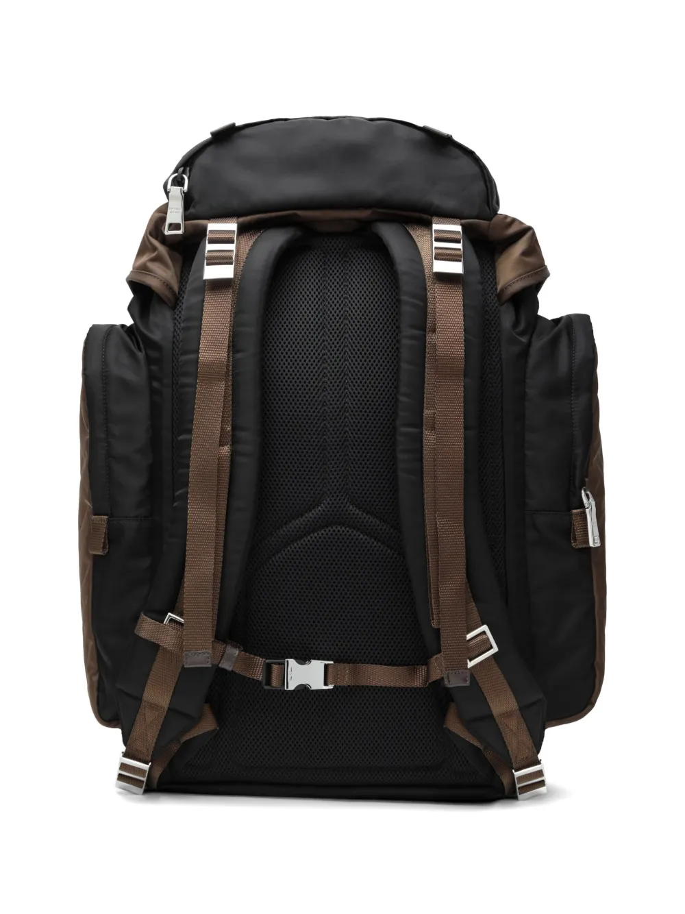 Prada Re-Nylon rugzak met logoplakkaat Zwart