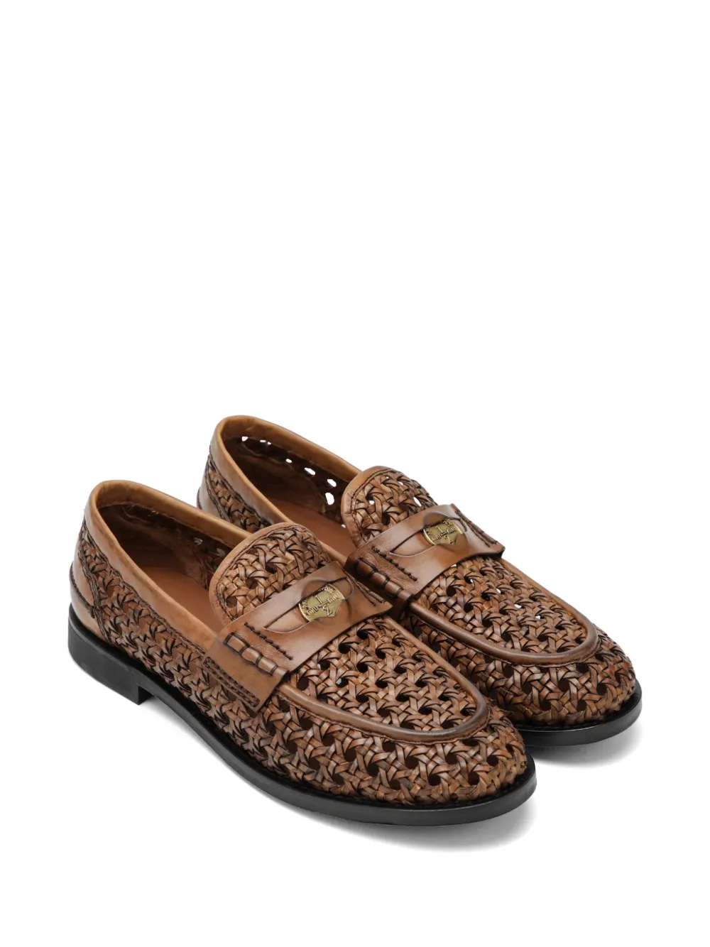 Miu woven leather loafers Bruin