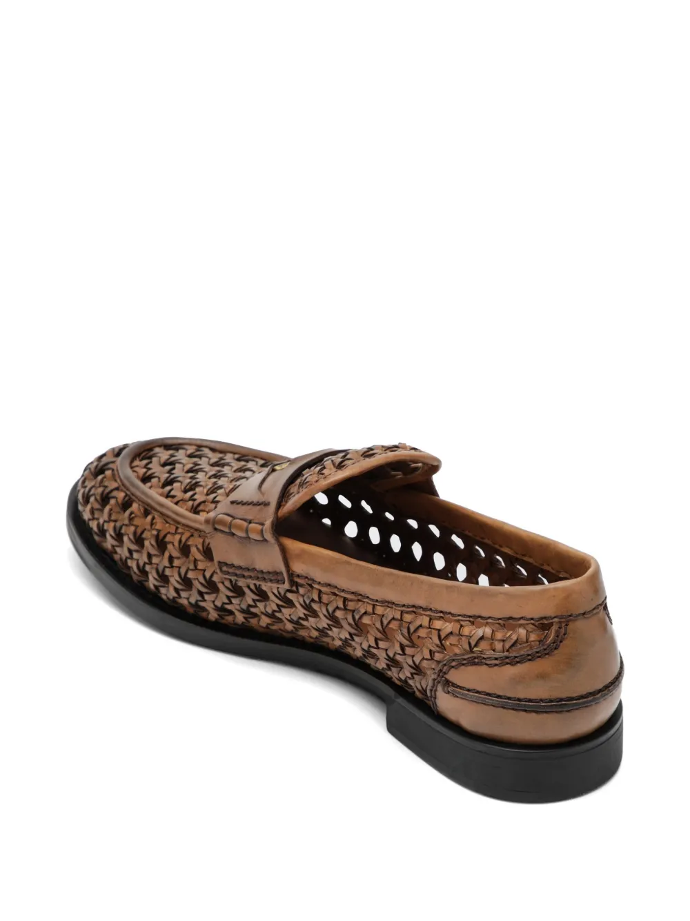 Miu woven leather loafers Bruin