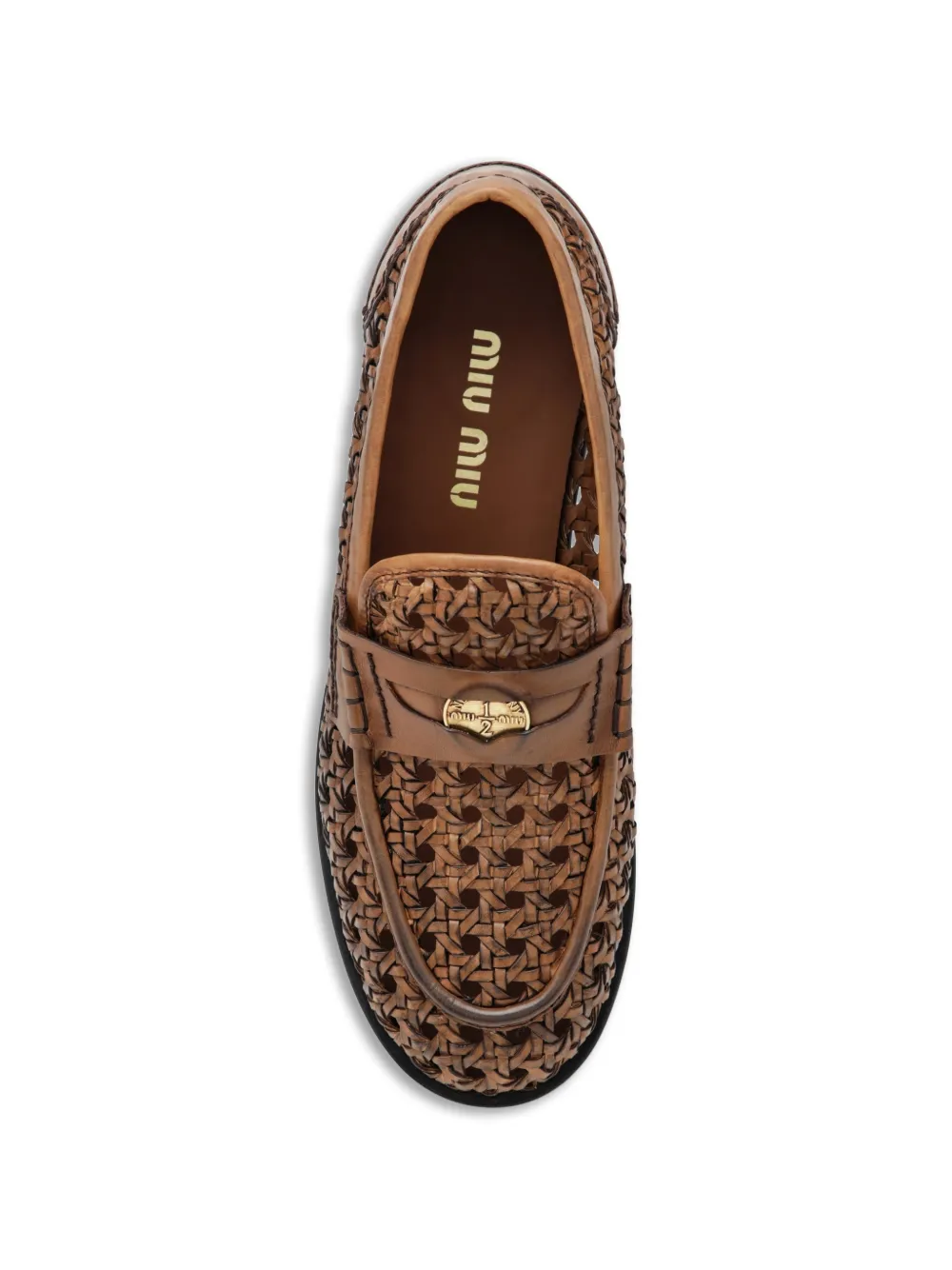 Miu woven leather loafers Bruin