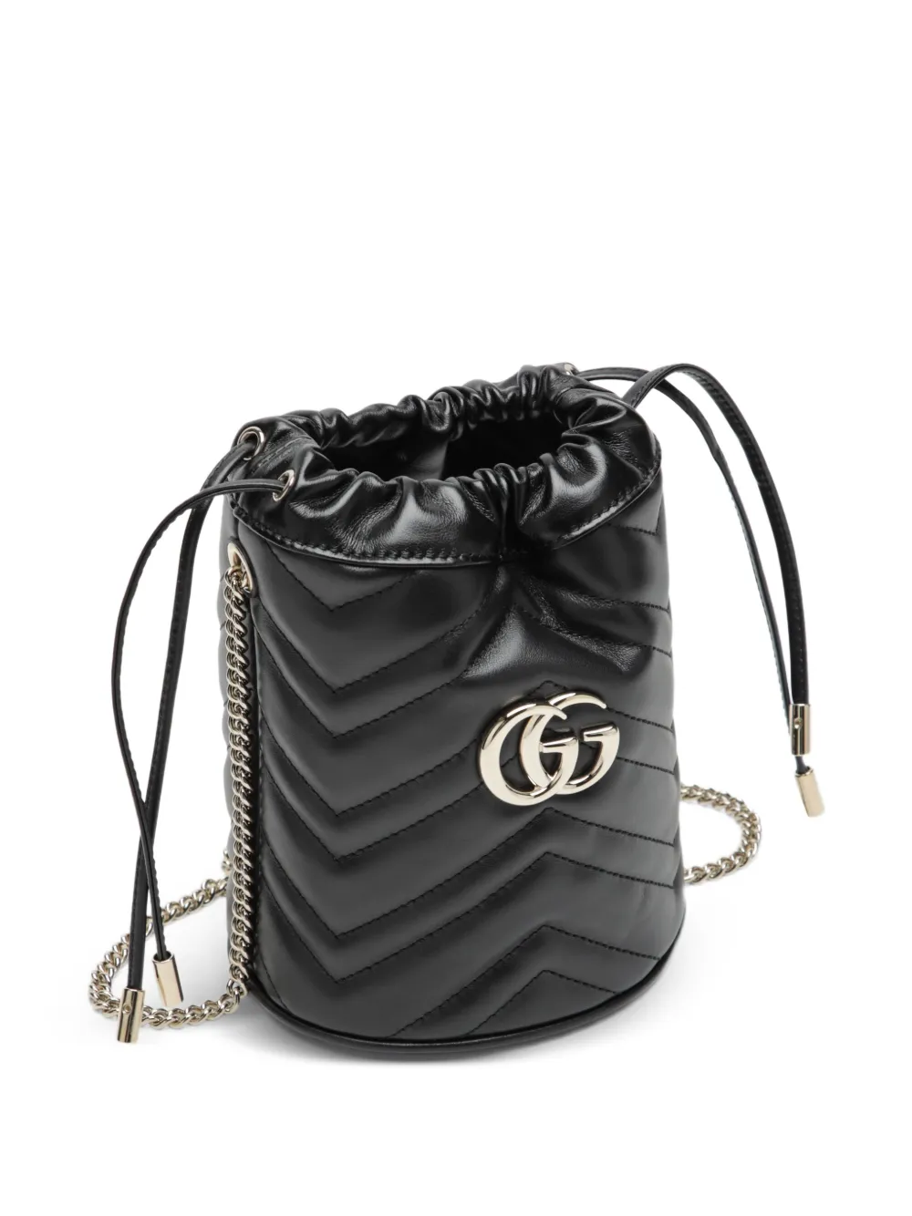 Gucci Kleine GG Marmont bucket-tas Zwart