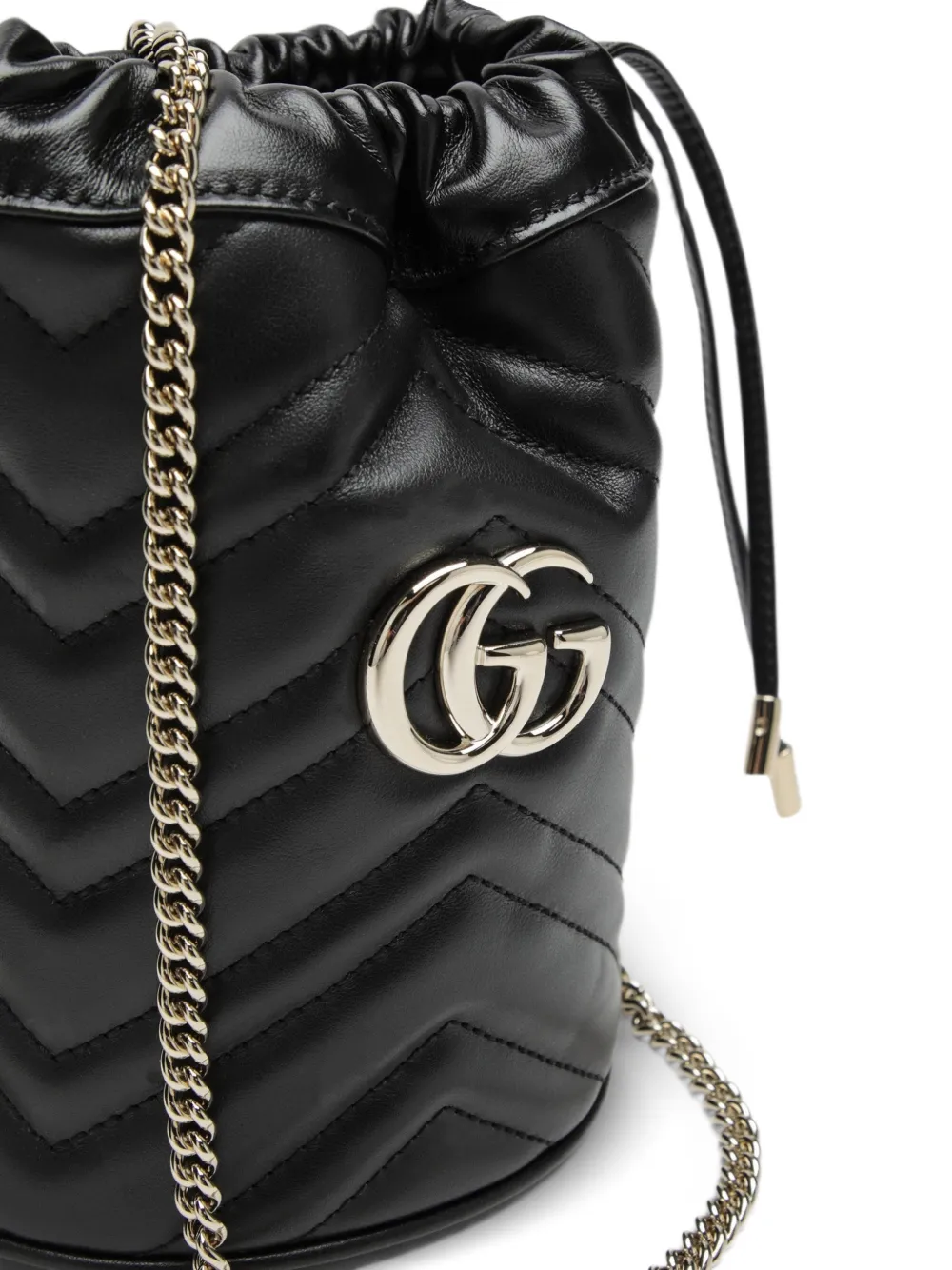 Gucci Kleine GG Marmont bucket-tas Zwart