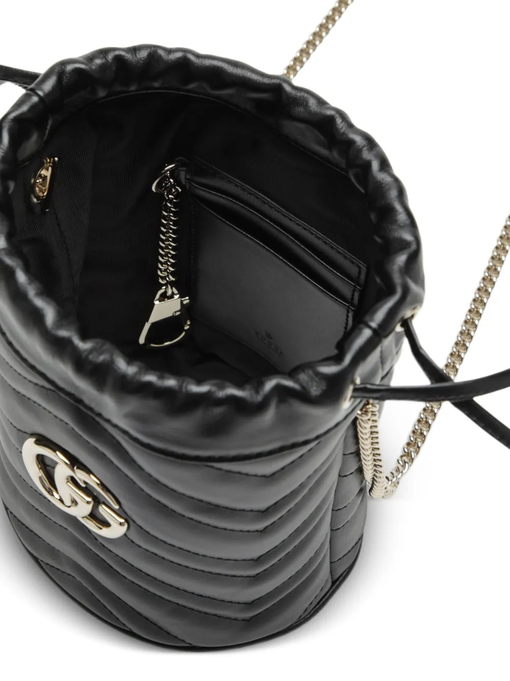 Gucci Kleine GG Marmont bucket-tas Zwart