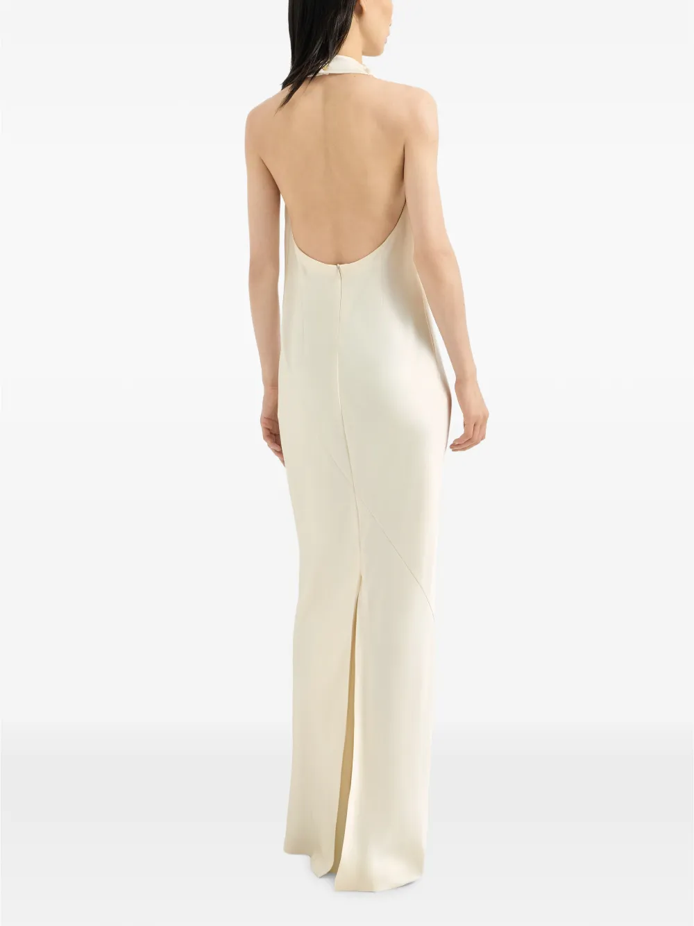 Brunello Cucinelli Zijde-satijnen halterjurk Beige