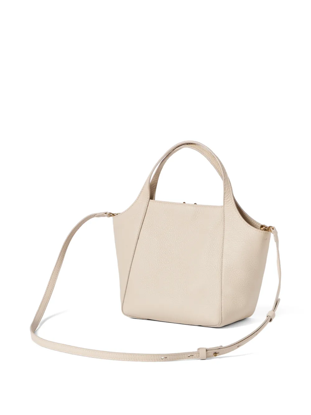Brunello Cucinelli Sartorial kleine bucket-tas van zacht gekorreld leer Beige