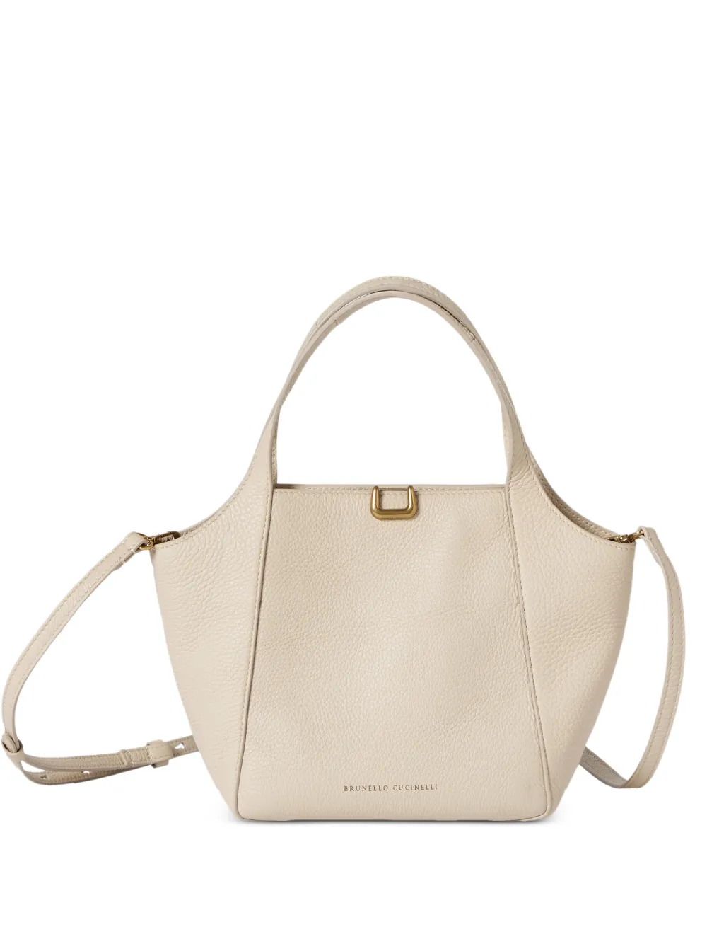 Brunello Cucinelli Sartorial Small Bucket Bag In Soft Grained Leather In Neutrals
