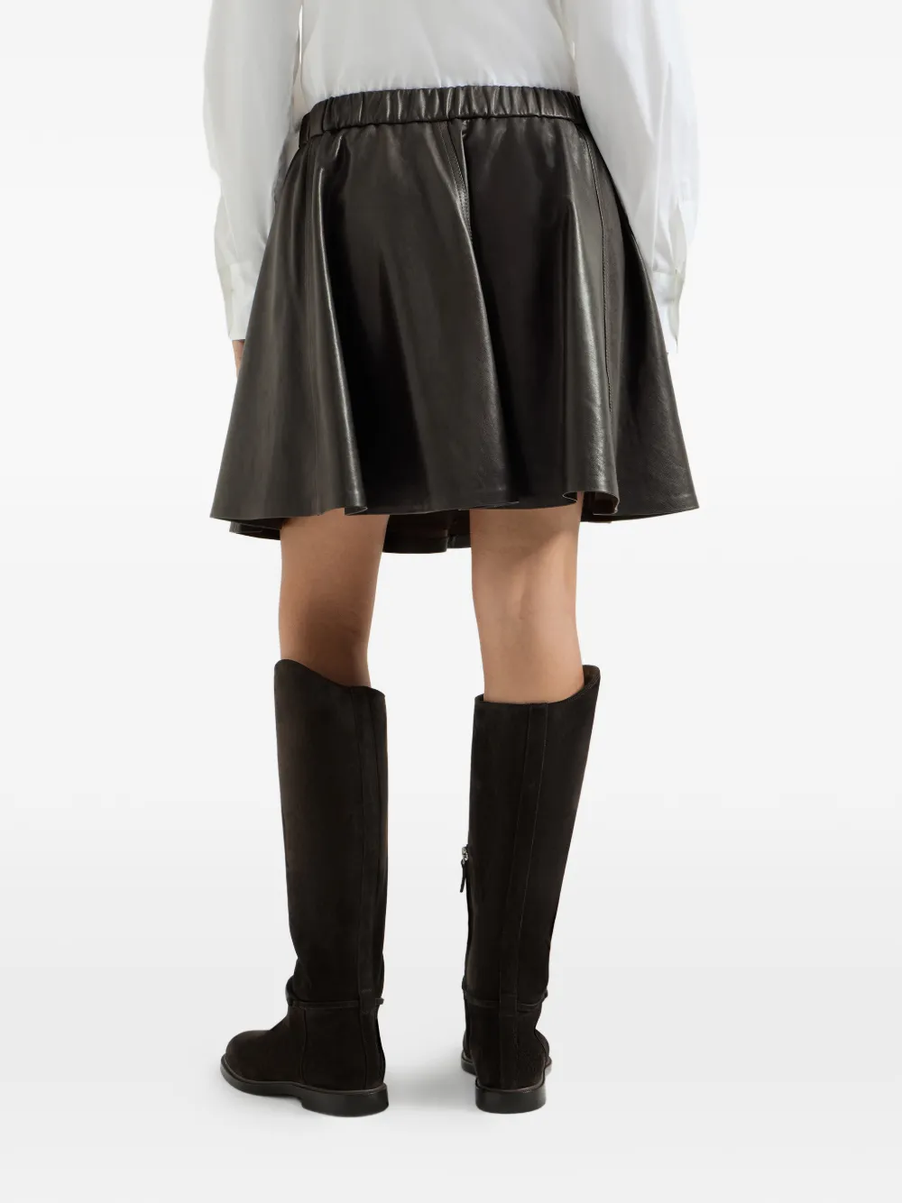 Brunello Cucinelli Nappa leren mini-rok Bruin