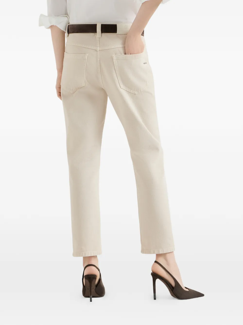 Brunello Cucinelli Straight jeans met vijf zakken Beige