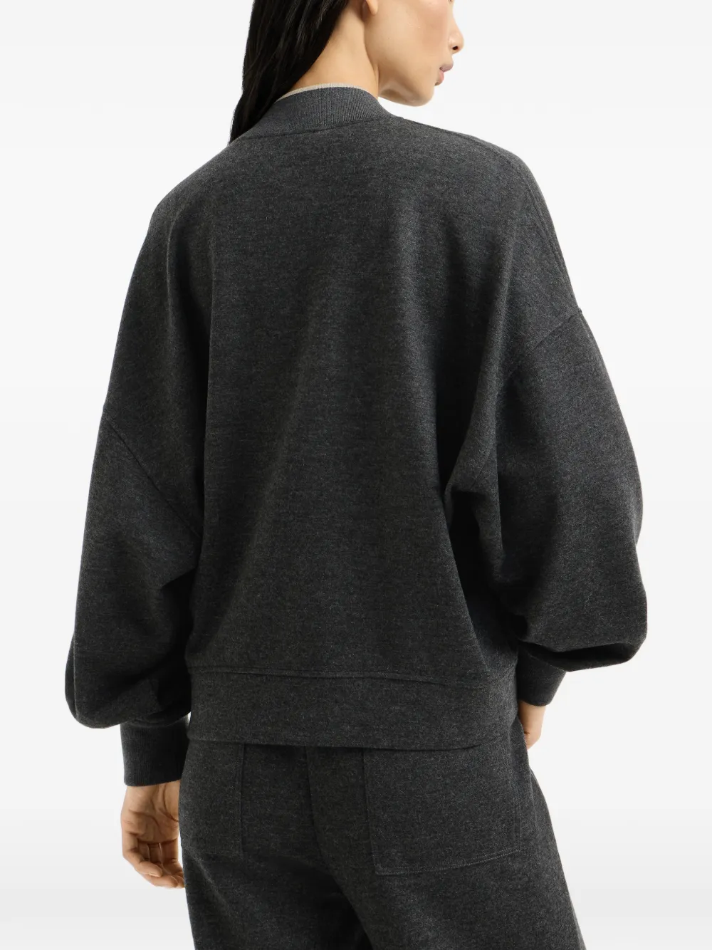 Brunello Cucinelli Bomberjack met logopatch Grijs