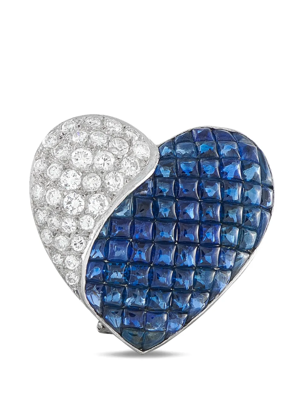 LB Exclusive sapphire and diamond heart earrings - Argento