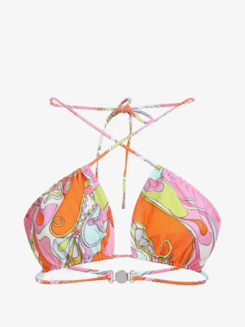 PUCCI abstract-print halterneck bikini top