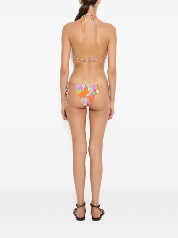 PUCCI Orchidee Print Bikini Top | Orange | FARFETCH