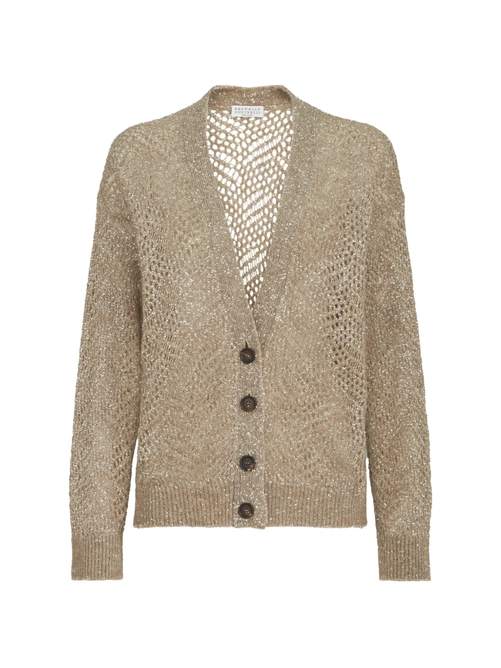 Brunello Cucinelli Cardigan Dazzling in lana e mohair con motivo astratto - Toni neutri