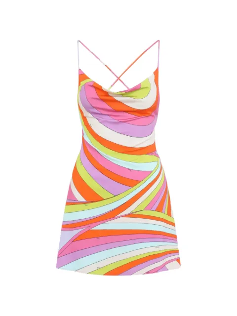 PUCCI Iride-print cowl-neck mini dress