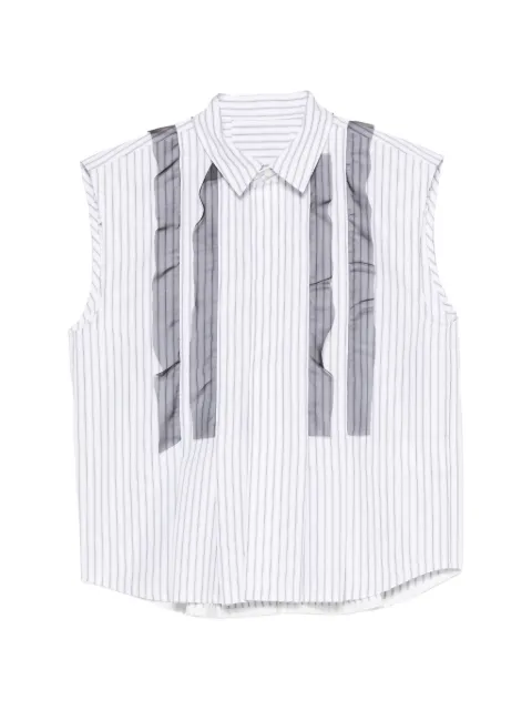 sacai camisa a rayas con volantes