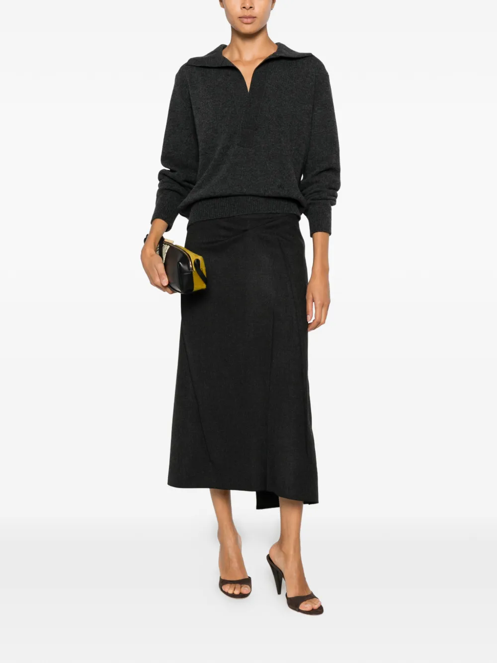 Victoria Beckham Midi-rok Grijs
