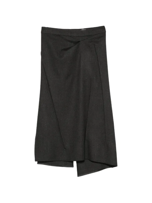 Victoria Beckham Pressed Midi Skirt in Grey