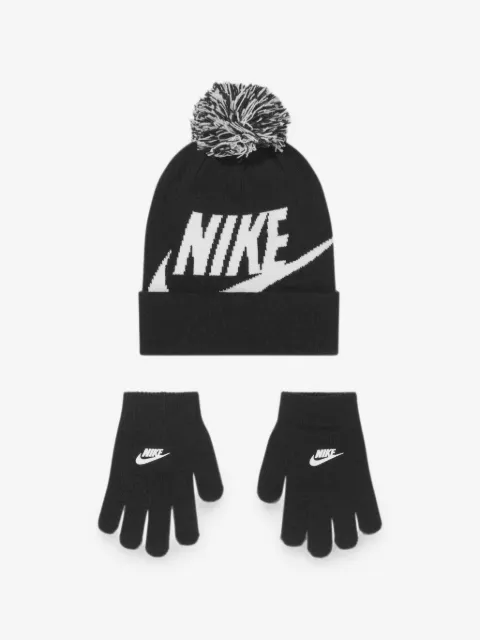 Nike Kids set de gorro y guantes con logo en intarsia