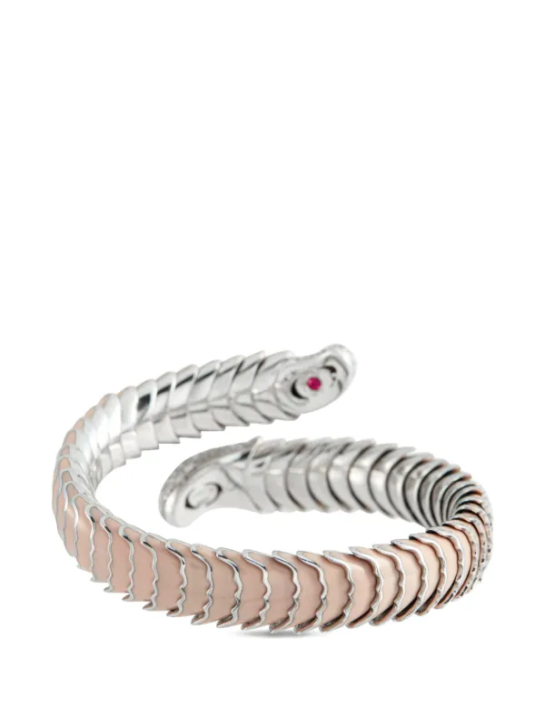 Roberto Coin Pre-owned Diamond and Enamel Serpentine Bracelet in Silver