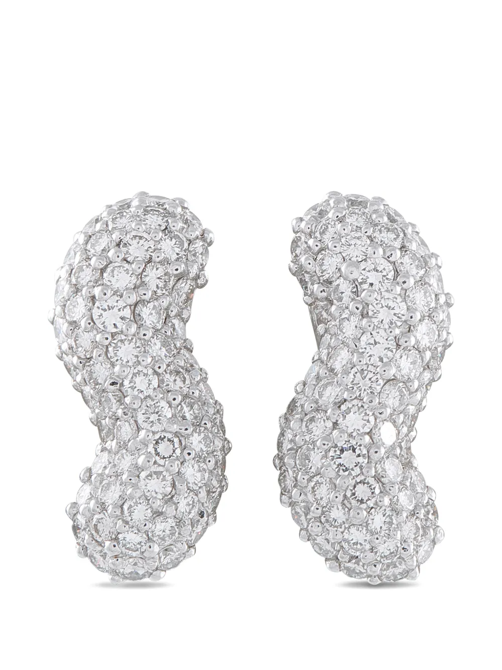 LB Exclusive diamond curved earrings - Argento