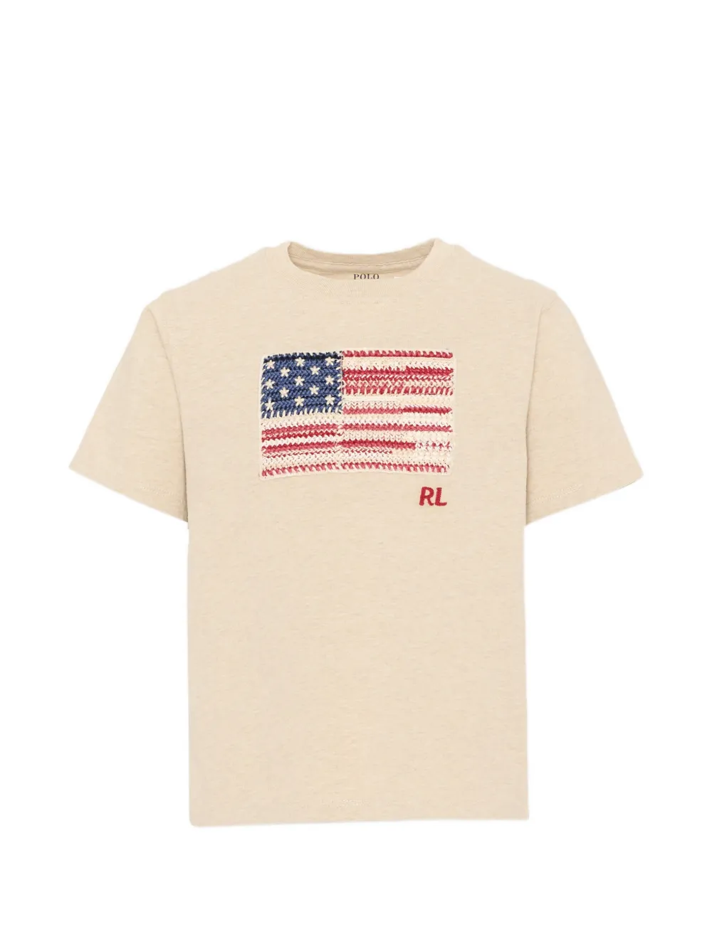 POLO RALPH LAUREN KIDS flag-patch T-shirt - Toni neutri
